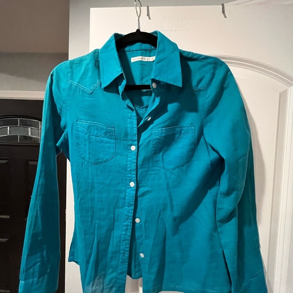 ~Izzue~ Teal Button-Up Shirt - Picture 1 of 7